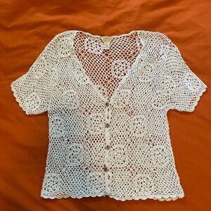 Light Blue Crochet Granny Square Top